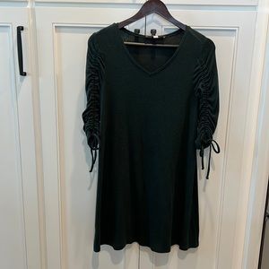 Loft dark green swing dress